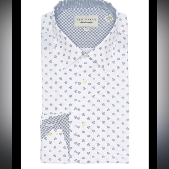 Ted Baker Other - Ted Baker Endurance White and Blue Geometric Shirt